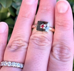 Stackable Polished Princess Ruby Ring
